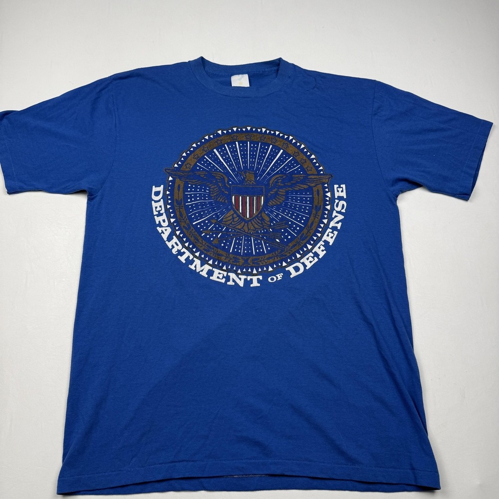 Jostens Shirt Mens Large Blue Department Of Defense Eagle Graphic USA Tee